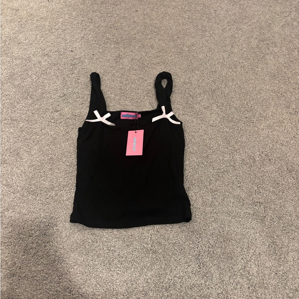 Edikted Black Camisole with Pink Bows